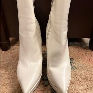 Nine West White Heeled Boots